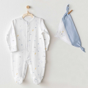 Andywawa Ac25607 Ocean İs My Happy Place Bebek Tulum Takım White