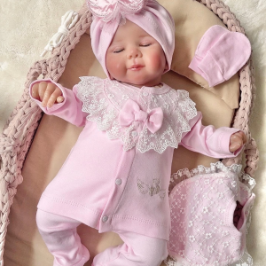 Melek Kanatlı 5'li Kız Bebek Hastane Çıkış Seti Pembe