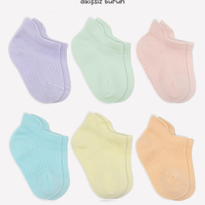 Bistyle Mix Penye Sneakers Çorap 6'lı Bs20101m Lila