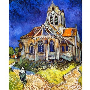  Van Gogh Auvers'deki Kilise Sayılarla Boyama Seti Kasnaklı  40 x 50