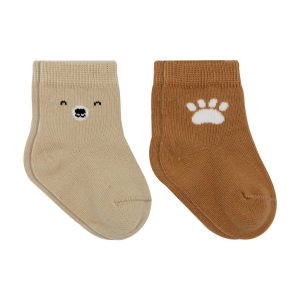 Bistyle Bear Penye Soket Çorap 2'Li BS10116 Bej