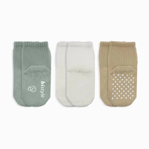 Bistyle Basic Kaymaz Penye Soket Çorap 3'lü Bs10107 Nil Ekru Bej