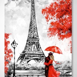 Paris Eyfel Kulesi Dokulu Cam Tablo - Özel Seri