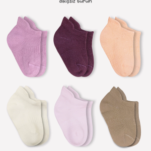Bistyle Mix Penye Sneakers Çorap 6'Lı BS20101M Gül Kurusu