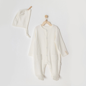 Andywawa Ac23651 Modal Bebe Tulum Takım Ekru