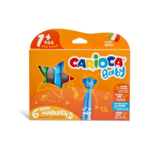 Carioca Teddy Jumbo Bebek Süper Yıkanabilir Keçeli Boya Kalemi 6'Lı