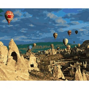  Peri Bacaları ve Balon Sayılarla Boyama Seti  Kasnaklı  40 x 50