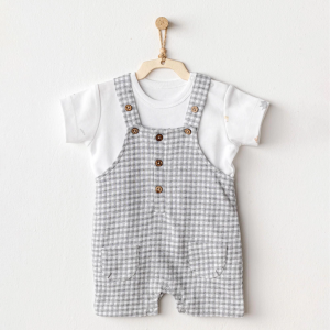 Andywawa Ac25804 Jumpsuit Set Little King Salopet Takım Grey