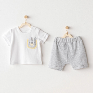 Andywawa Ac25812 Little King 2'li Bebe Takım Grey