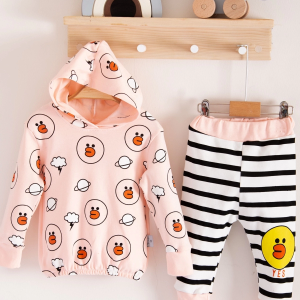 3-18 Ay Kız Bebek Alt&Üst Takımı Civciv 2'li Somon