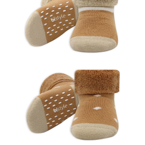 Bistyle Puanlı Kaymaz Havlu Soket Çorap 2'Li BS10502 Hardal