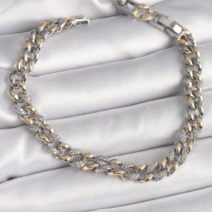 Pirinç Mix Renk Zirkon Taşlı Zincir Model VIP Seri Kadın Bileklik