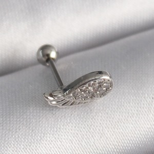 316L Çelik Gold Renk Turuncu Zirkon Taşlı Tragus Piercing