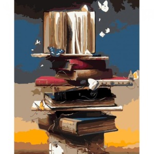  Kitap Kulesi Sayılarla Boyama  Seti Kasnaklı  40 x 50
