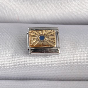 316L Çelik Gümüş Renk Altın Göz İşlemeli Nomination Charm