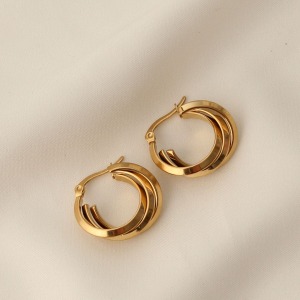 316L Çelik Çoklu Sarmal Detay Küpe