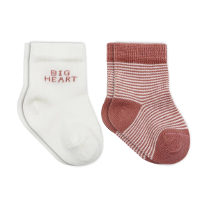 Bistyle Big Heart Penye Soket Çorap 2'Li BS10117 Pudra