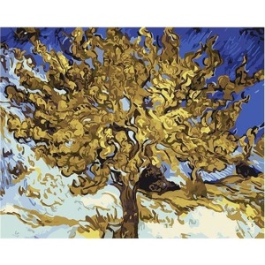  Van Gogh Ağaç Sayılarla Boyama Seti   Kasnaklı  40 x 50