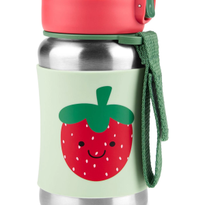 Skip Hop Zoo Pipetli Paslanmaz Çelik Suluk 350 ml Çilek