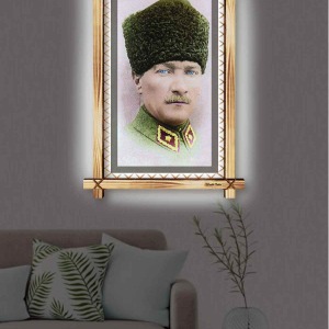 ULU ÖNDER ATATÜRK RUSTİK LEDLİ TABLO