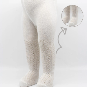 Bistyle Tekli Zikzak Kabartma Penye Külotlu Çorap Bs50108 Ekru