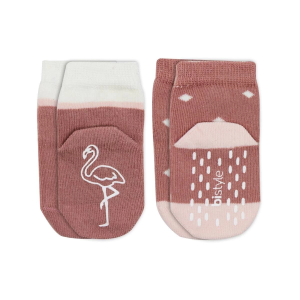 Bistyle Hayvan Figür Kaymaz Kız Soket Çorap 2'li Bs10120 Pudra