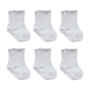 Bistyle 6lı Penye Düz Soket Çorap BS6008 Gri Melanj